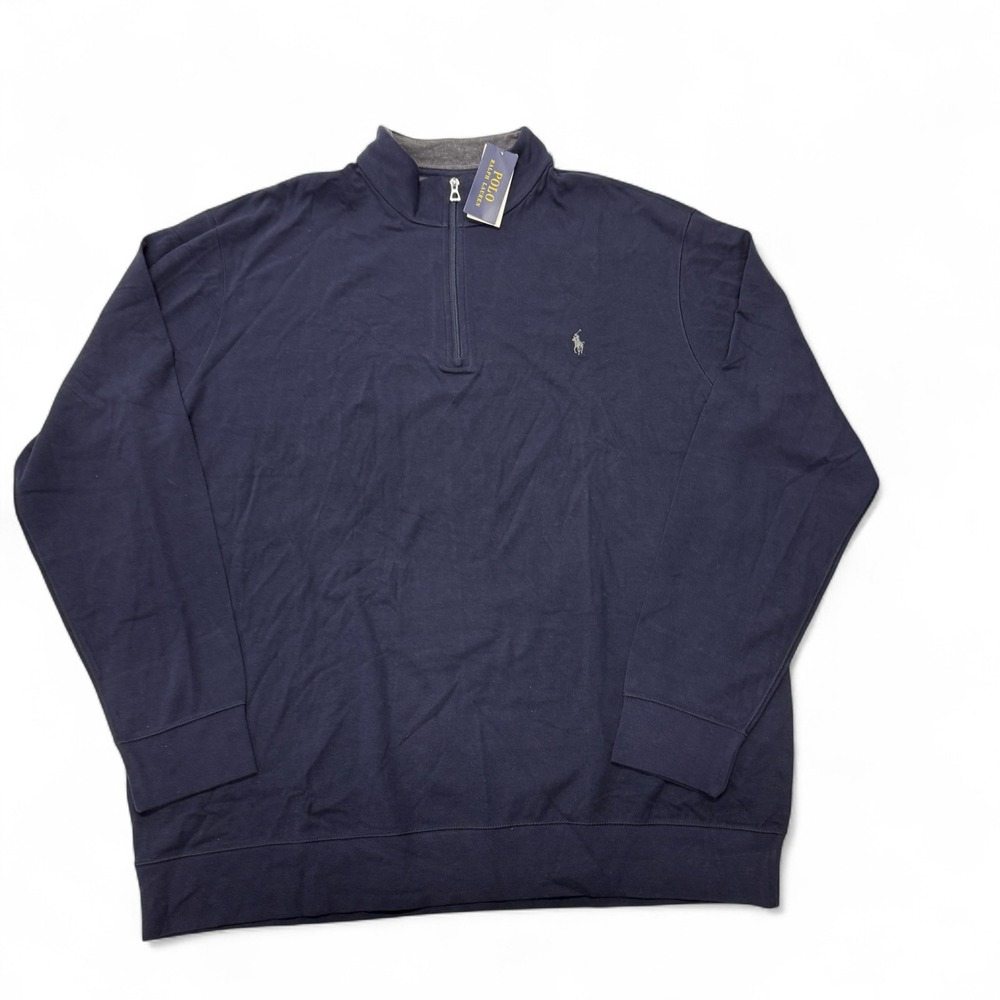 Polo Ralph Lauren‎ 1/4 Zip Pullover Men 2XLT Navy Blue Sweater Sweatshirt NWT
